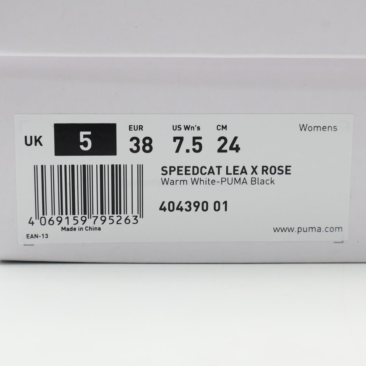 404390-01 BLACKPINK ROSE Puma Speedcat LEA Warm White PUMA Black (Women's)