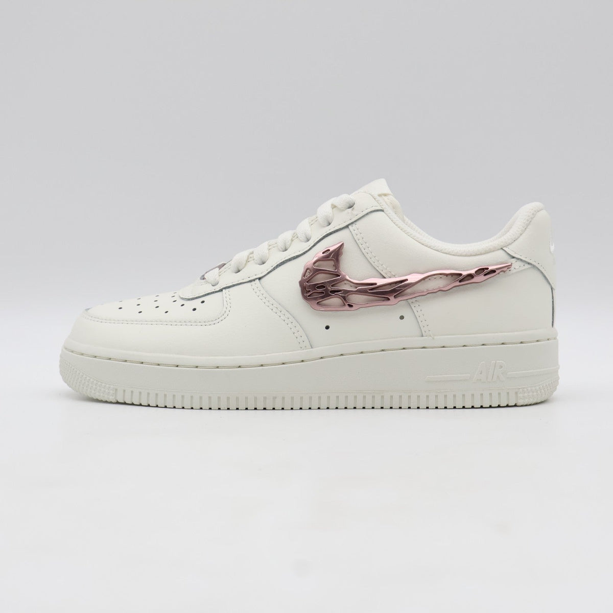 IF1686-161 Nike Air Force 1 Low Metallic Pink Swooshes (Women's)