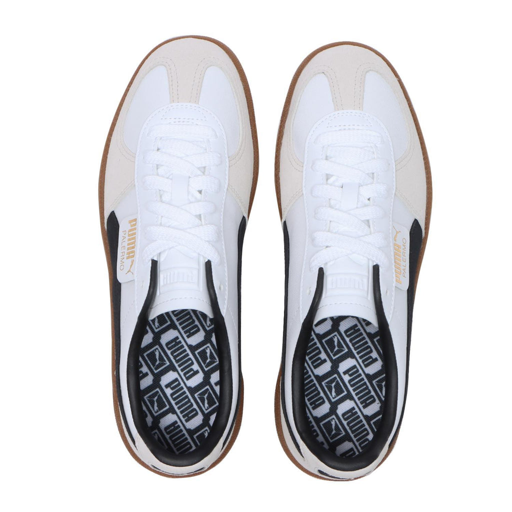 396464-01 Puma Palermo Leather Puma White Vapor Gray Gum (Men's)